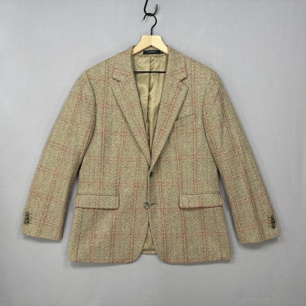 Banana Republic Sport Coat Mens 42S Tailored Heavyweight Wool Blend Windowpane